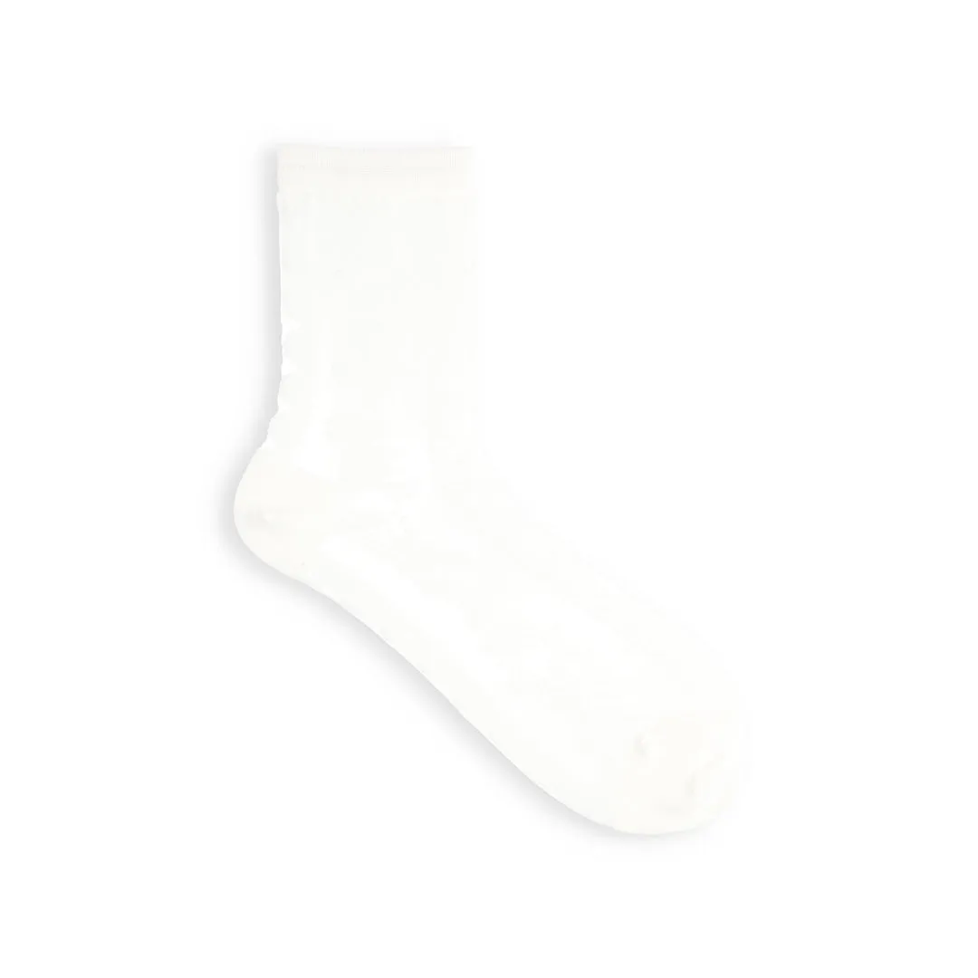 021132284 Sheer Lace Pattern Low Crew Socks