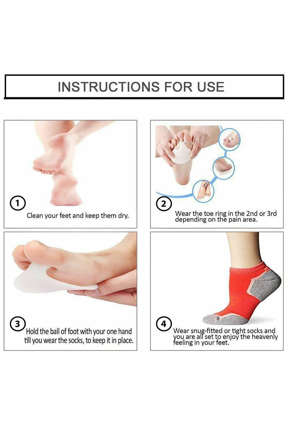 10 Pack Anti Slip Forefoot Shoe Insole