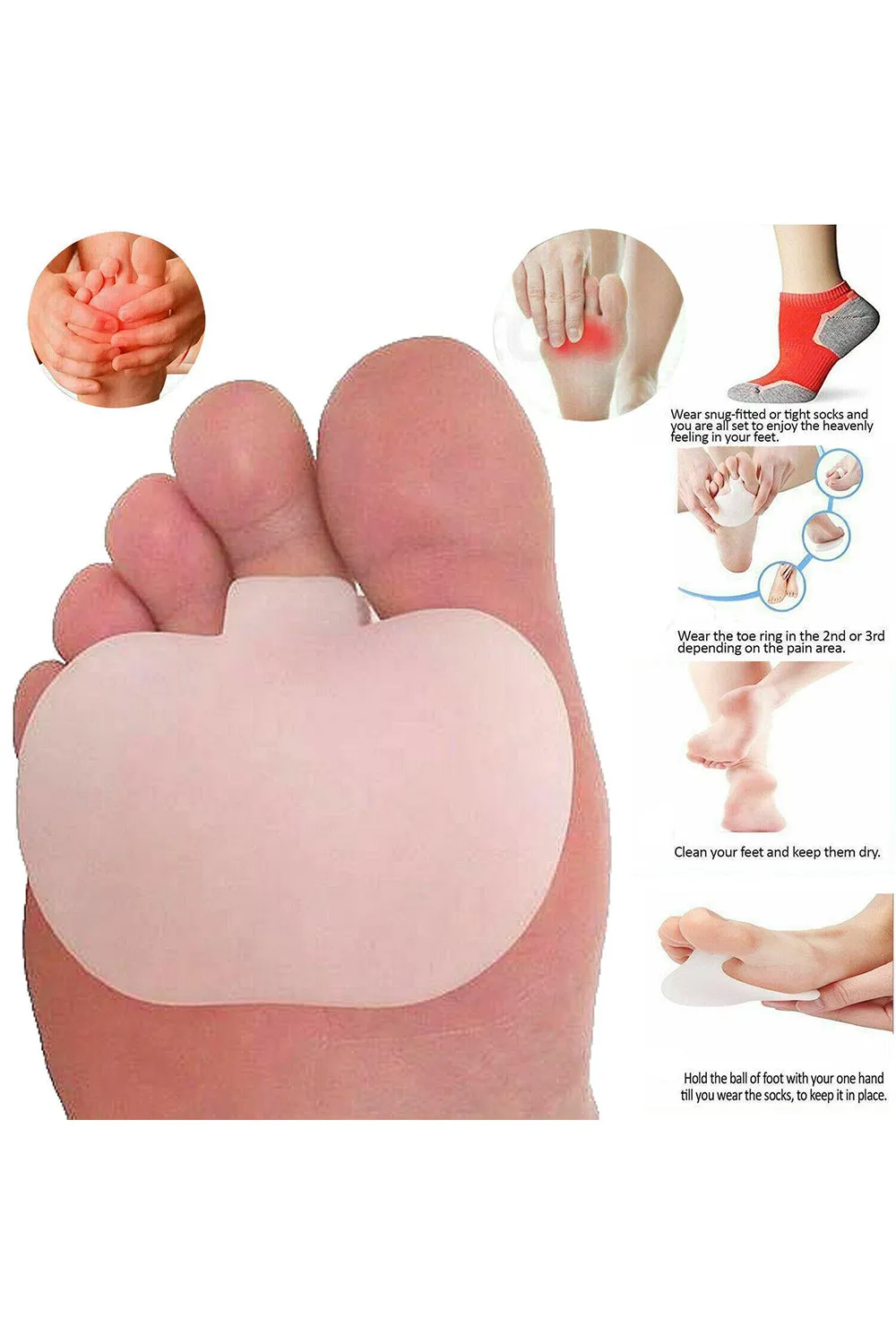 10 Pack Anti Slip Forefoot Shoe Insole