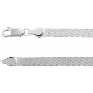 14K White 4.6 mm Flexible Herringbone 18" Chain