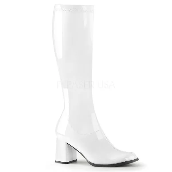 3" Stretch GoGo Boot -  Patent White - Size