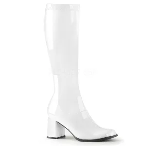 3" Stretch GoGo Boot -  Patent White - Size