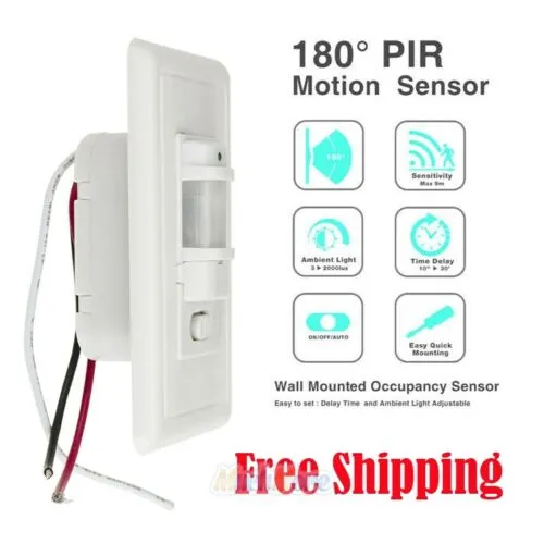 5 Pack Automatic PIR Occupancy Motion Sensor Light Switch Auto On/Off Infrared