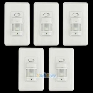 5 Pack Automatic PIR Occupancy Motion Sensor Light Switch Auto On/Off Infrared