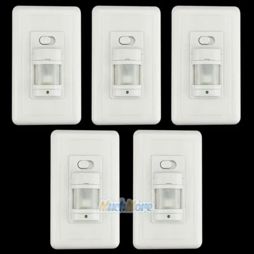 5 Pack Automatic PIR Occupancy Motion Sensor Light Switch Auto On/Off Infrared
