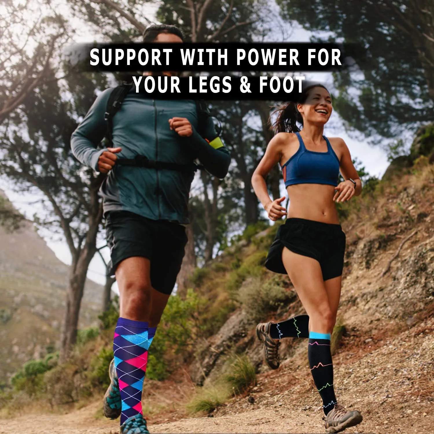 6-Pairs Cool Stylish Design Compression Socks （20-30mmHg）| Actinput