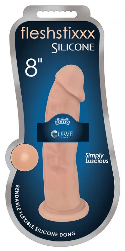 8 Inch Fleshstixxx Silicone  W/o Balls -  Vanilla