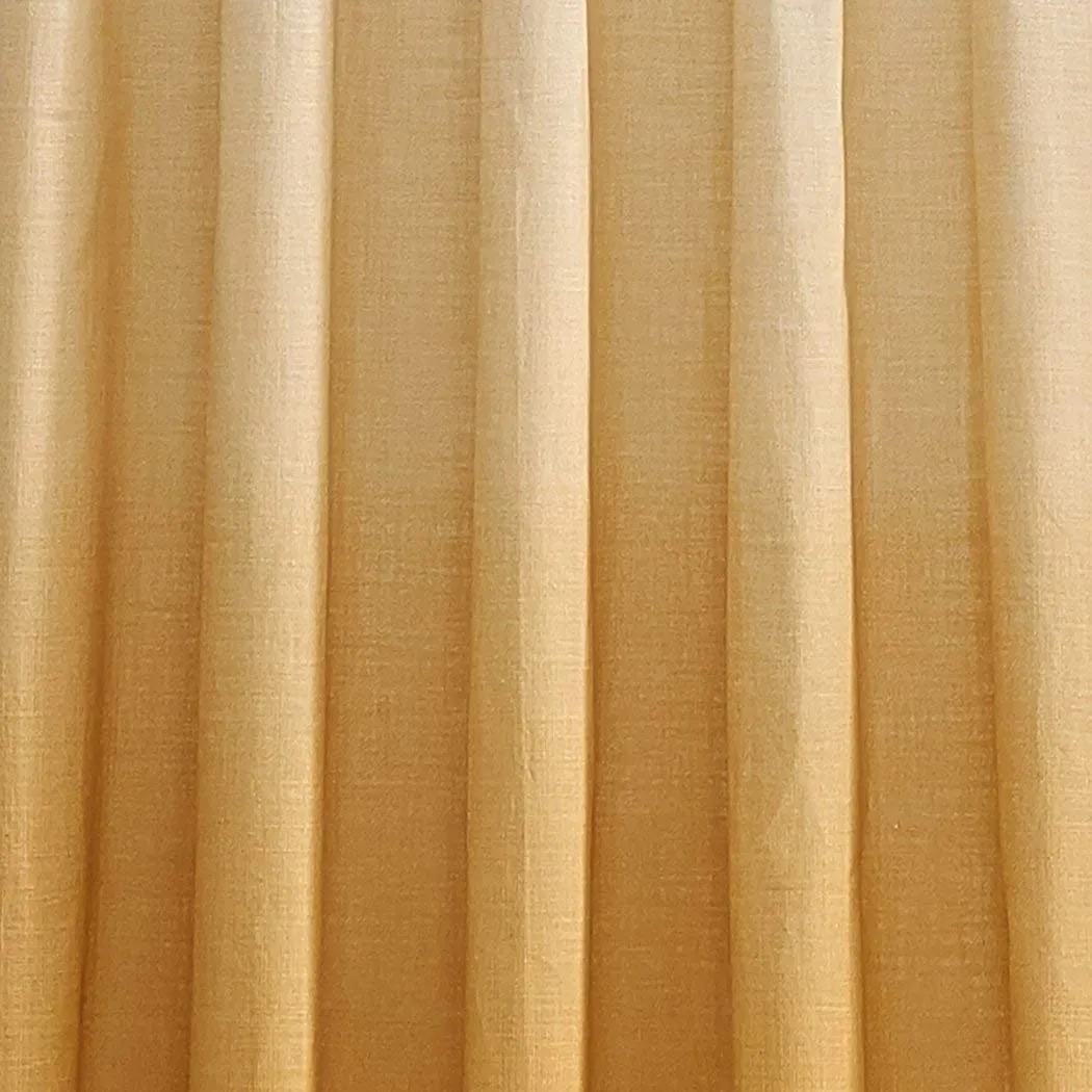 84 Inch Girls Gold Color Ombre Embroidered Curtain Single Panel