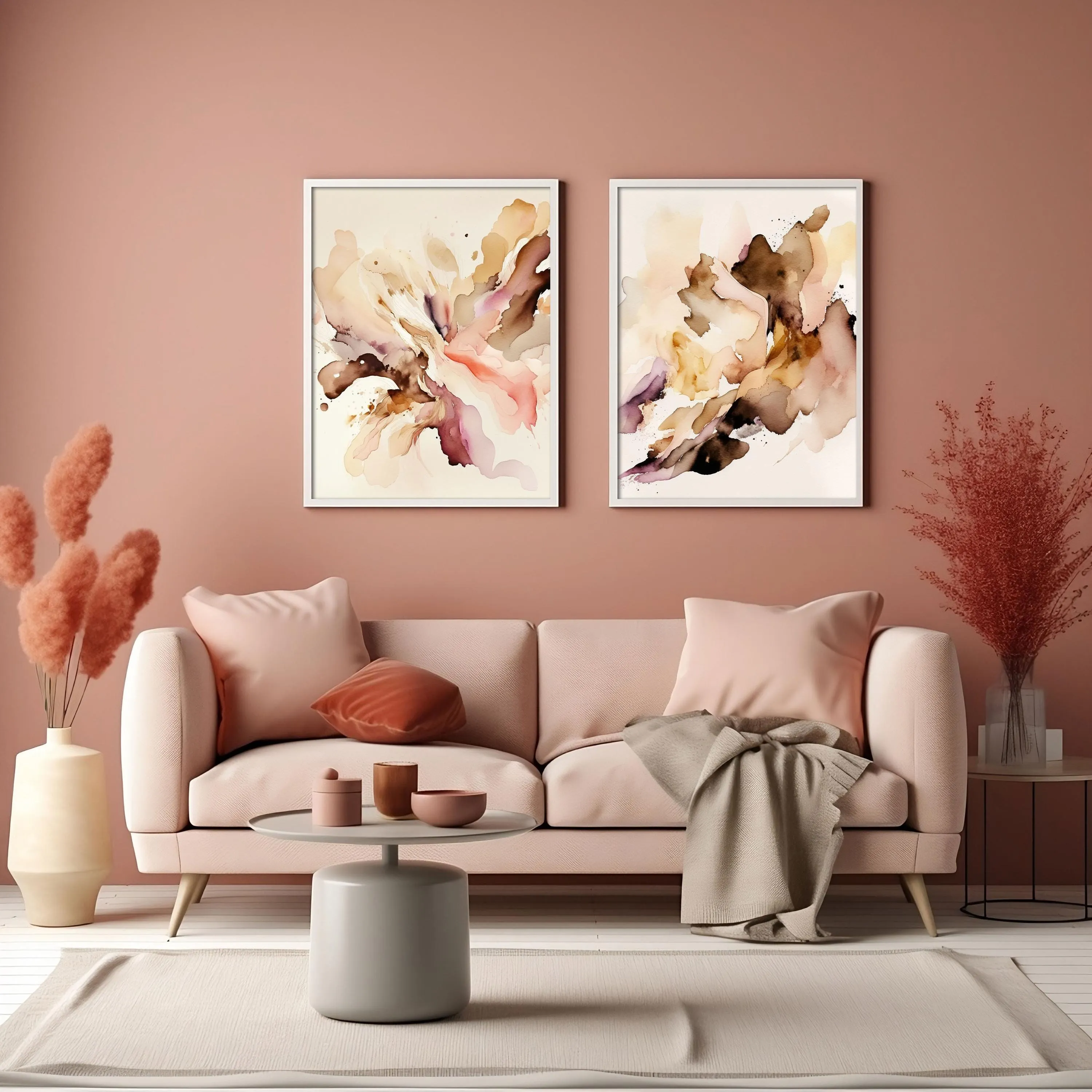 Abstract Art Print, Stunning Pink and Brown Design Reminiscent of Texas Duststorm - Perfect for Southwestern Decor Gifts