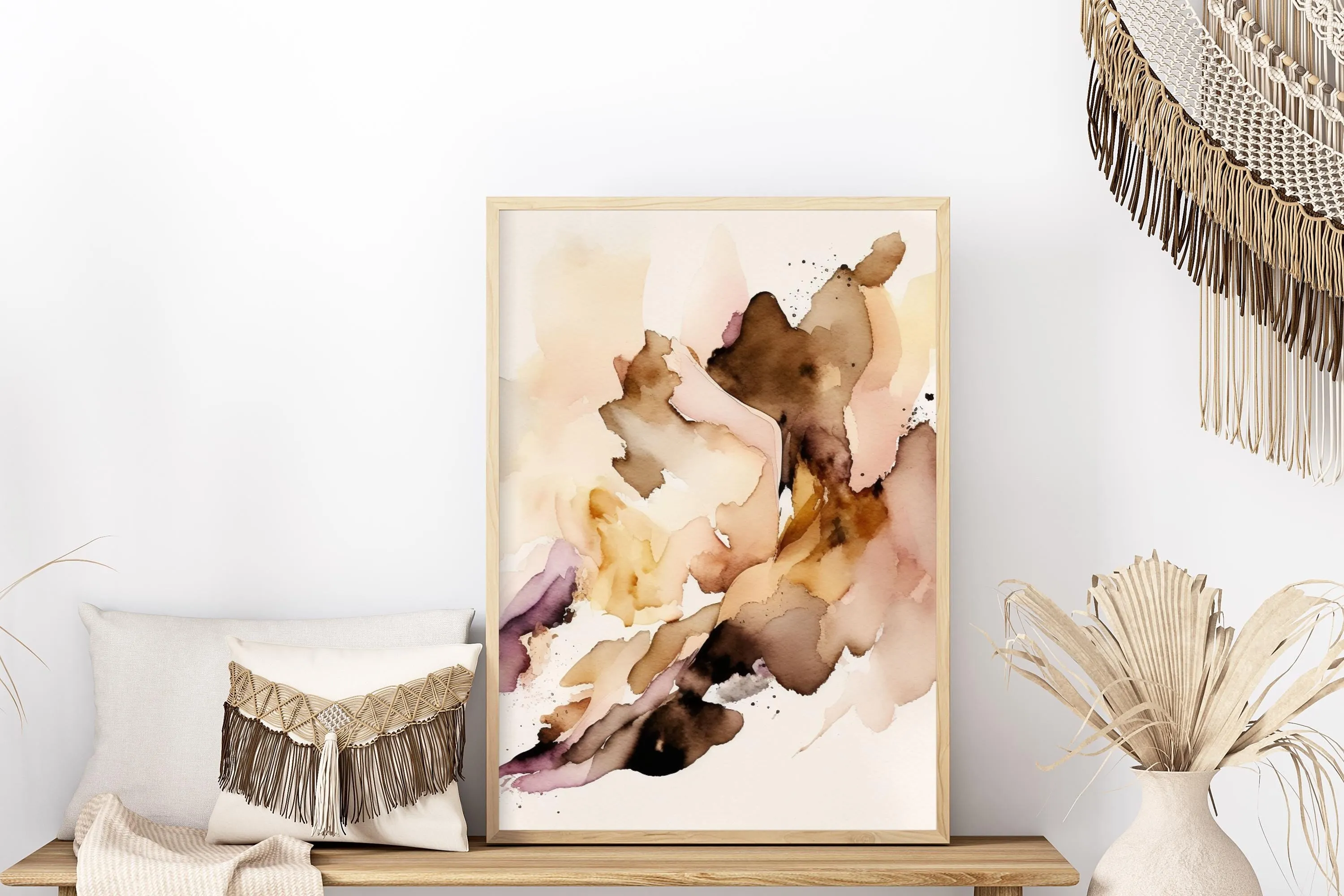 Abstract Art Print, Stunning Pink and Brown Design Reminiscent of Texas Duststorm - Perfect for Southwestern Decor Gifts