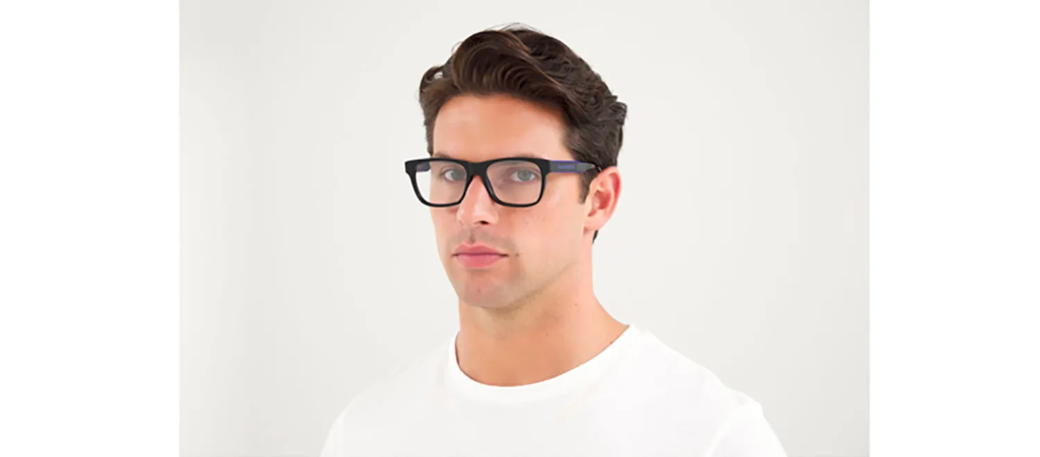 Alexander McQueen AM 0307O 004 Rectangle Acetate Black Eyeglasses with Demo Lens