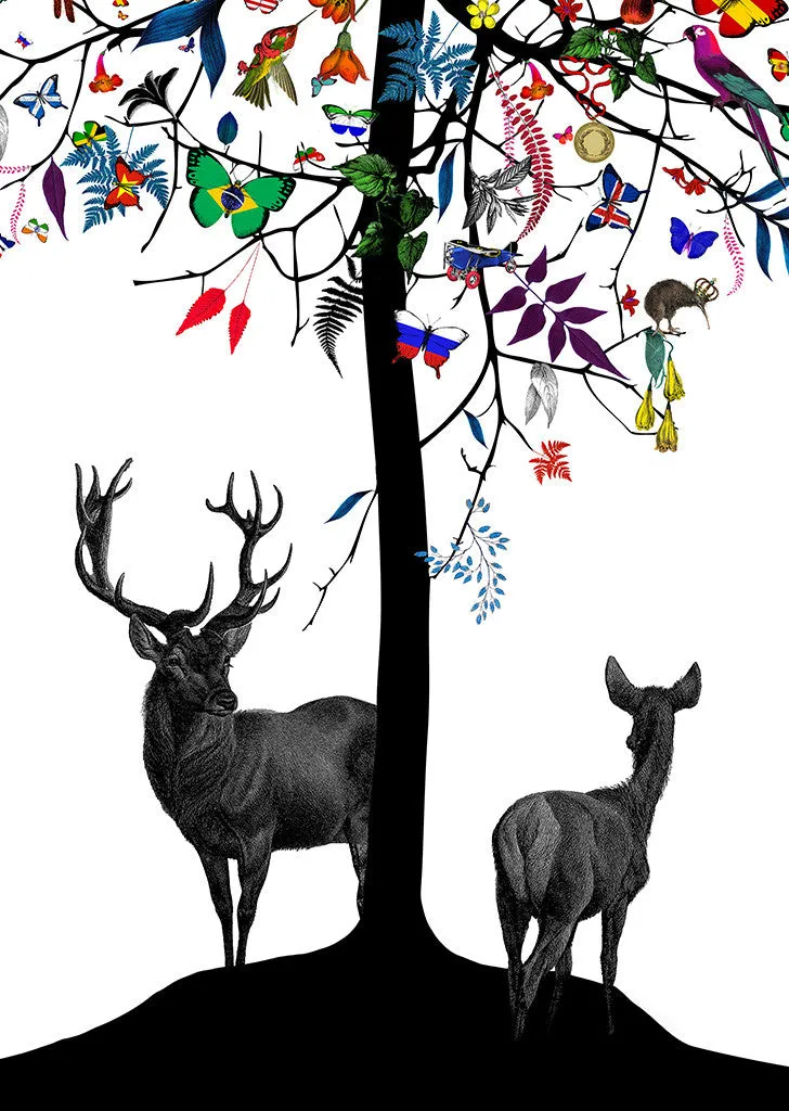 Althjodlegt Tre - International tree - Art Print