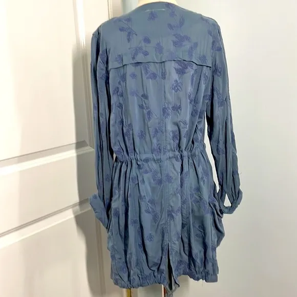 Anthropologie Hei Hei Blue Melita Draped Floral Jacket Duster size XS