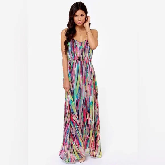 BB Dakota by Jack Bayberry Print Maxi Dress EUC Size - 4