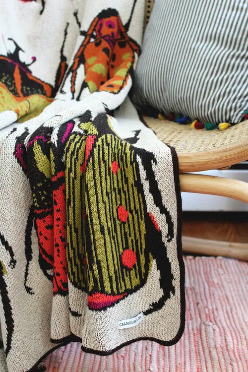 Beetle Party Throw Blanket