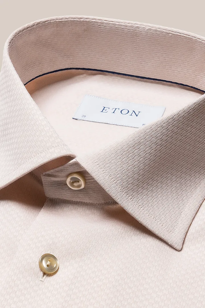BEIGE TONAL DOBBY SHIRT