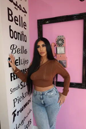 Brown Cropped Sweater