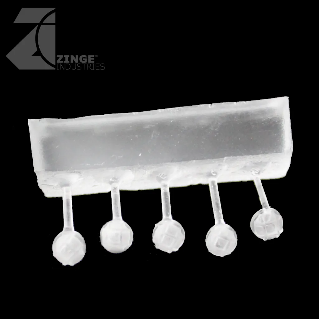 Bulkhead Lights - Sprue of 5 - 5mm Round Bulkhead Light - Transparent Light Diffuser