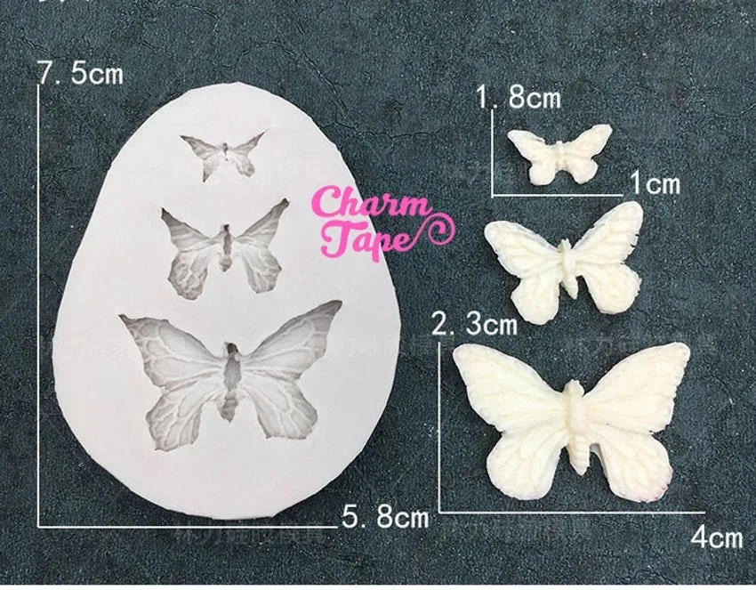 Butterfly Food Graded Silicon silicone mold for uv resin /cake/ fondant flexible mold H2411