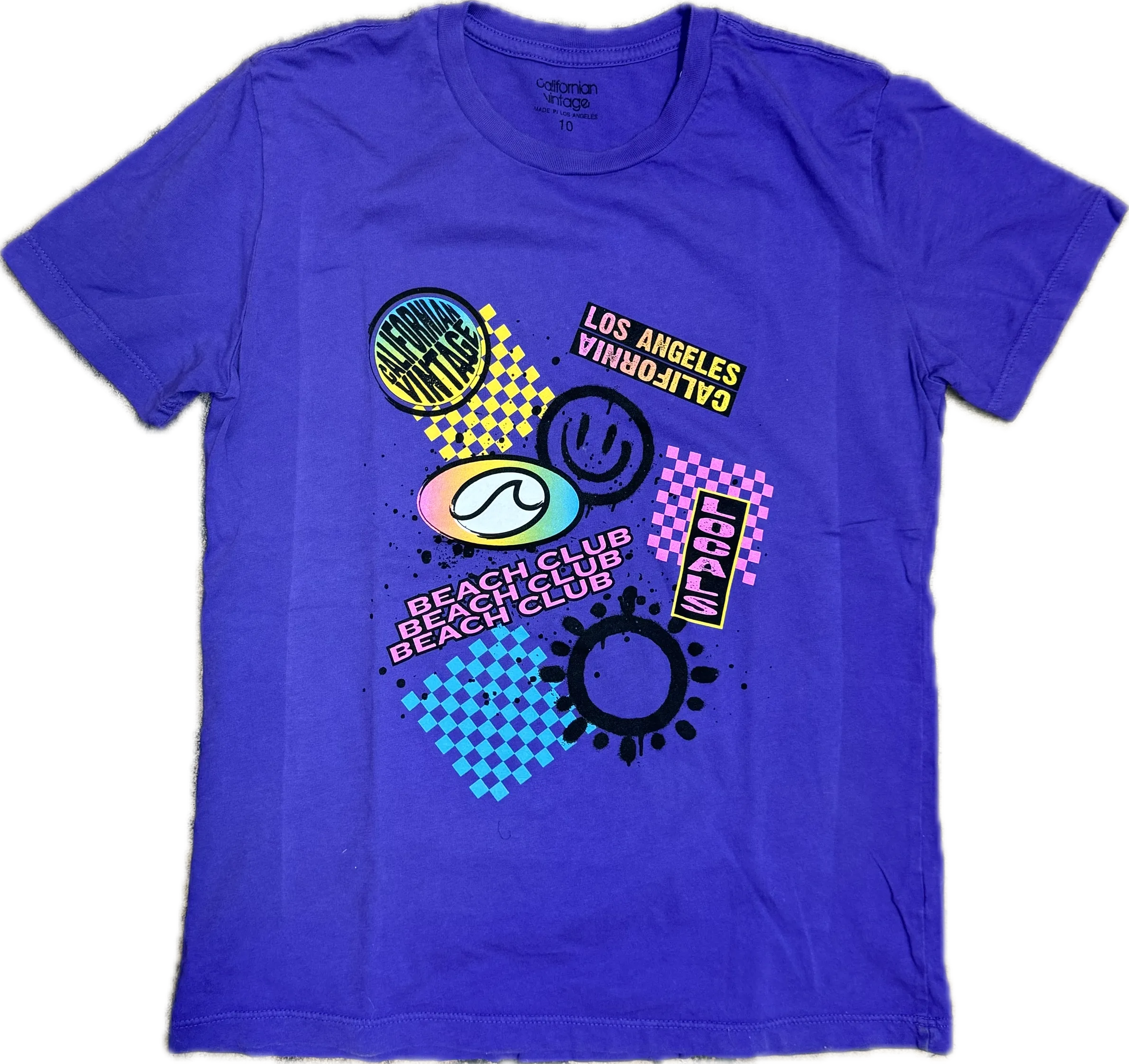Californian Vintage- Beach Club T-Shirt (Purple)