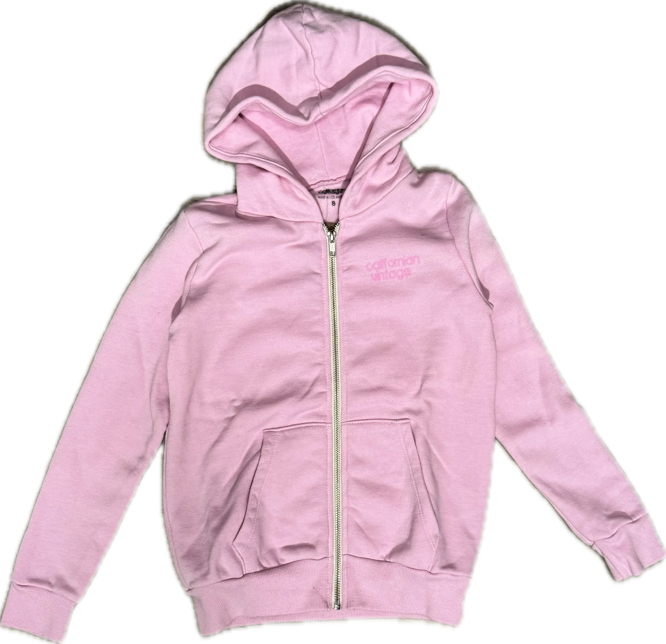 Californian Vintage- One Rose Zip-up Hoodie (pink)