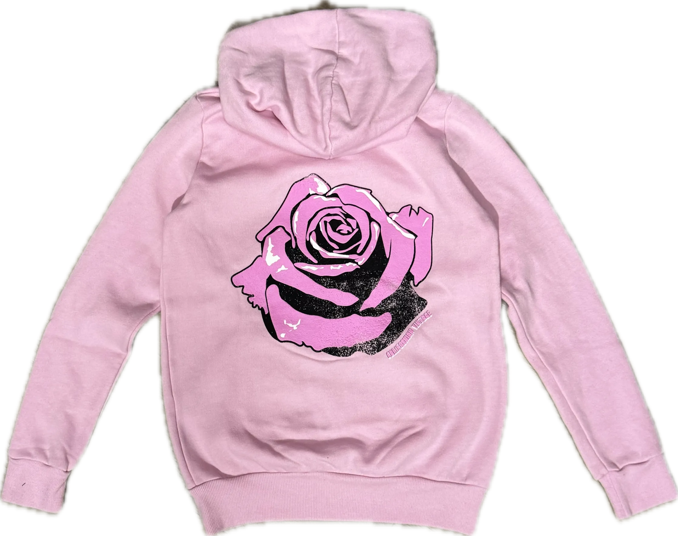 Californian Vintage- One Rose Zip-up Hoodie (pink)