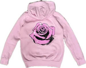 Californian Vintage- One Rose Zip-up Hoodie (pink)