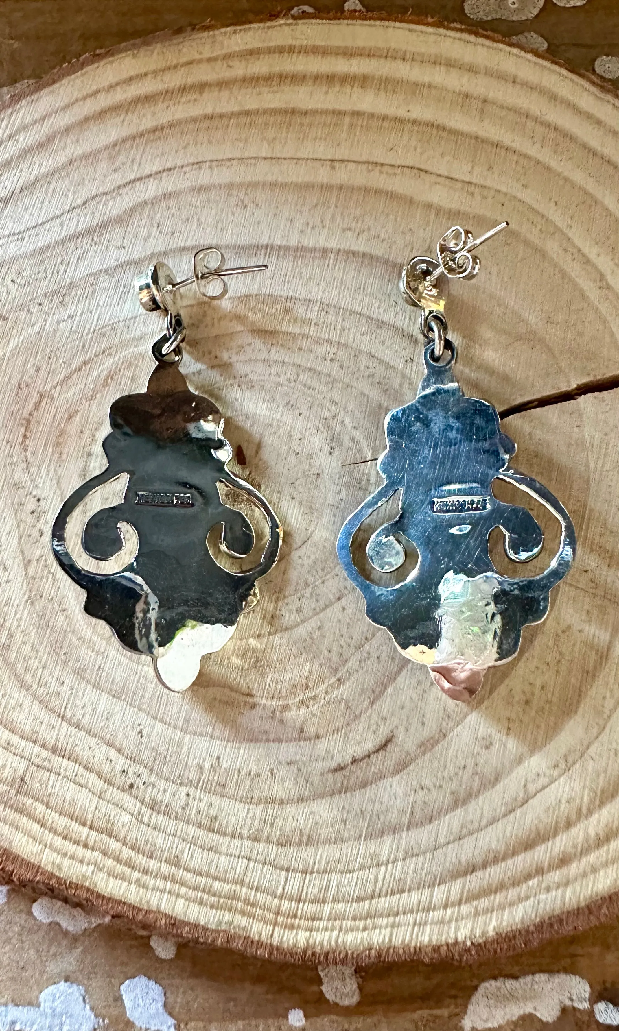 CHIC CHANDELIER Amethyst and Turquoise Sterling Silver Earrings • 14g