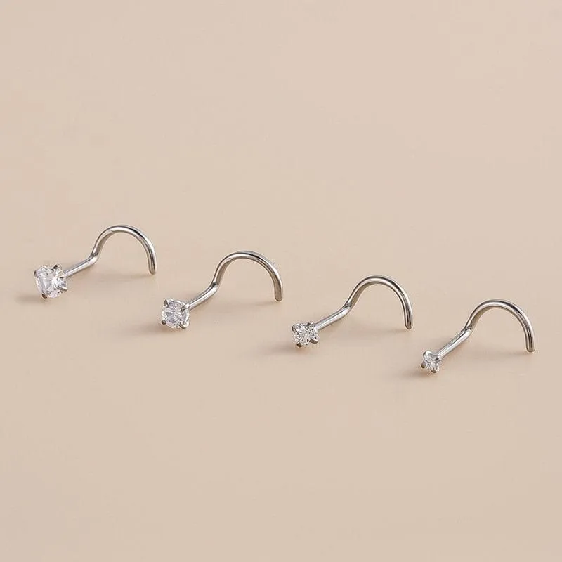 Chic Cubic Zirconia Titanium Nose Piercing Nose Stud