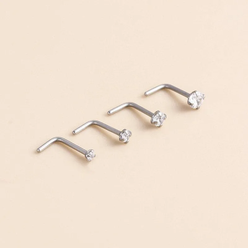 Chic Cubic Zirconia Titanium Nose Piercing Nose Stud