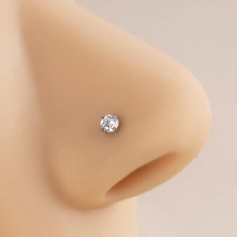 Chic Cubic Zirconia Titanium Nose Piercing Nose Stud