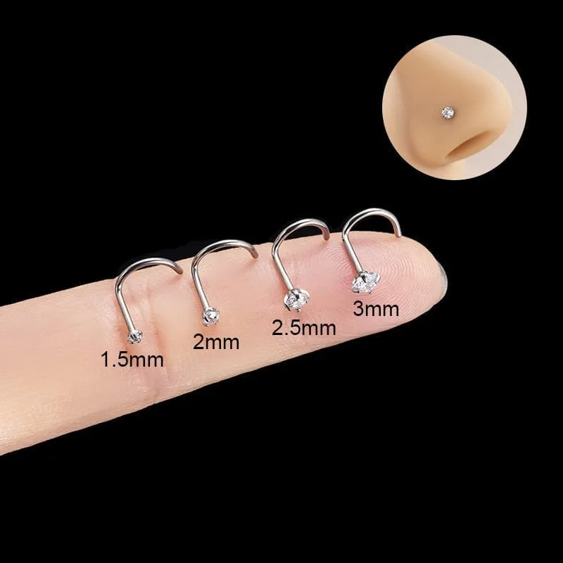 Chic Cubic Zirconia Titanium Nose Piercing Nose Stud