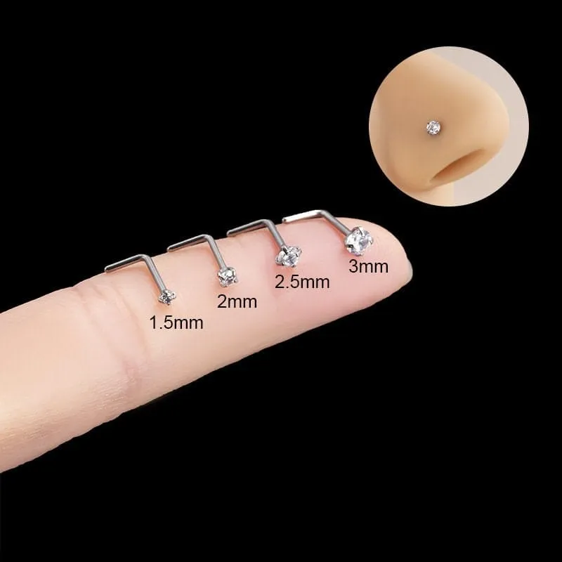 Chic Cubic Zirconia Titanium Nose Piercing Nose Stud