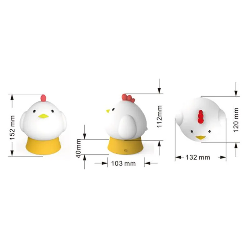 Chick OLED Night night - Chargeable & Food grade silicone shell