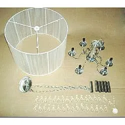 Chrome and Cream 6-light Crystal Chandelier