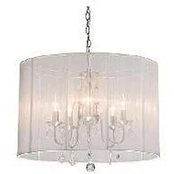 Chrome and Cream 6-light Crystal Chandelier