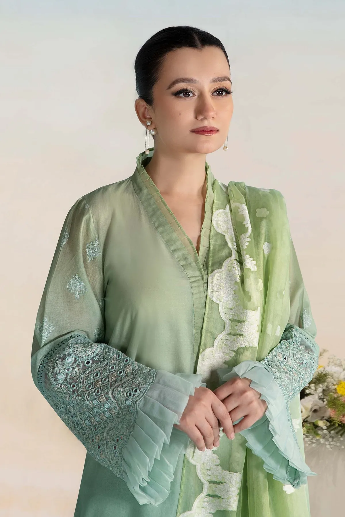 Classic Mint Green Maria B Luxury Formal Pakistani Salwar Suit