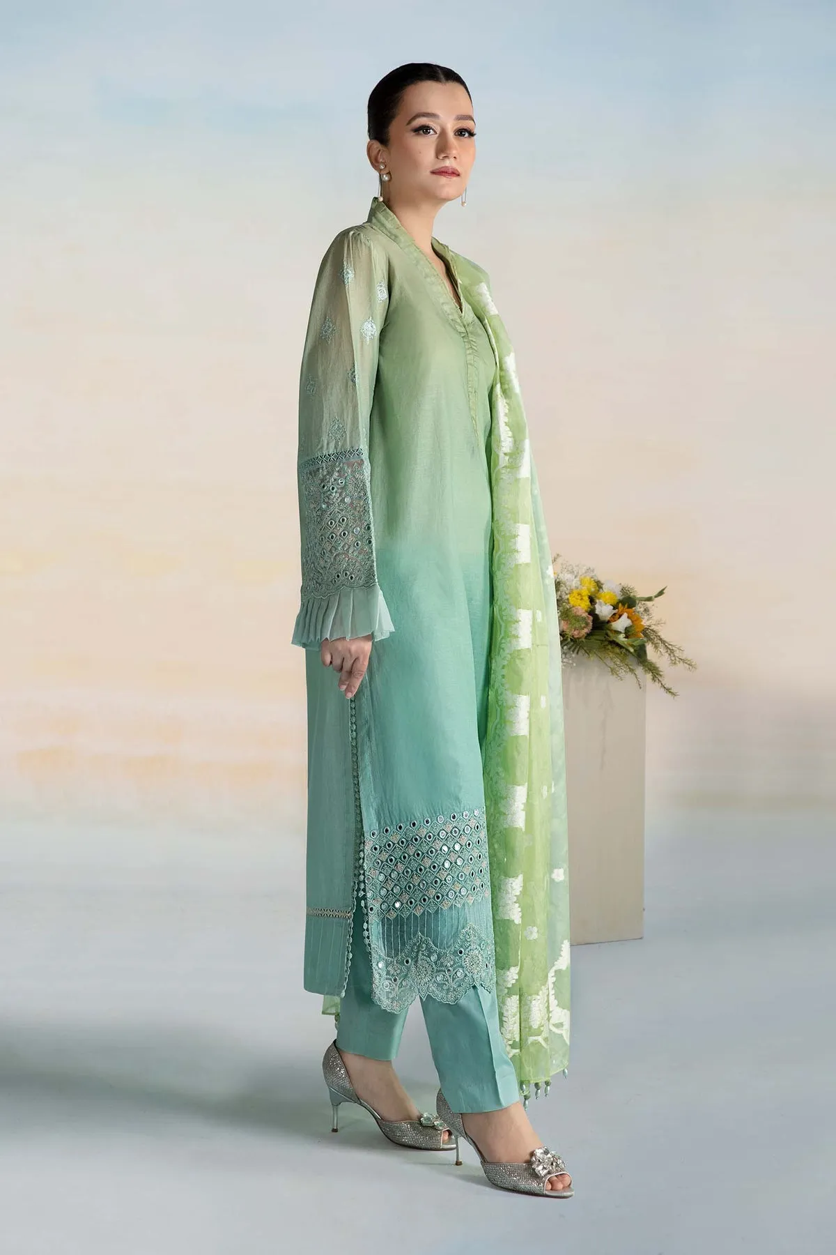 Classic Mint Green Maria B Luxury Formal Pakistani Salwar Suit