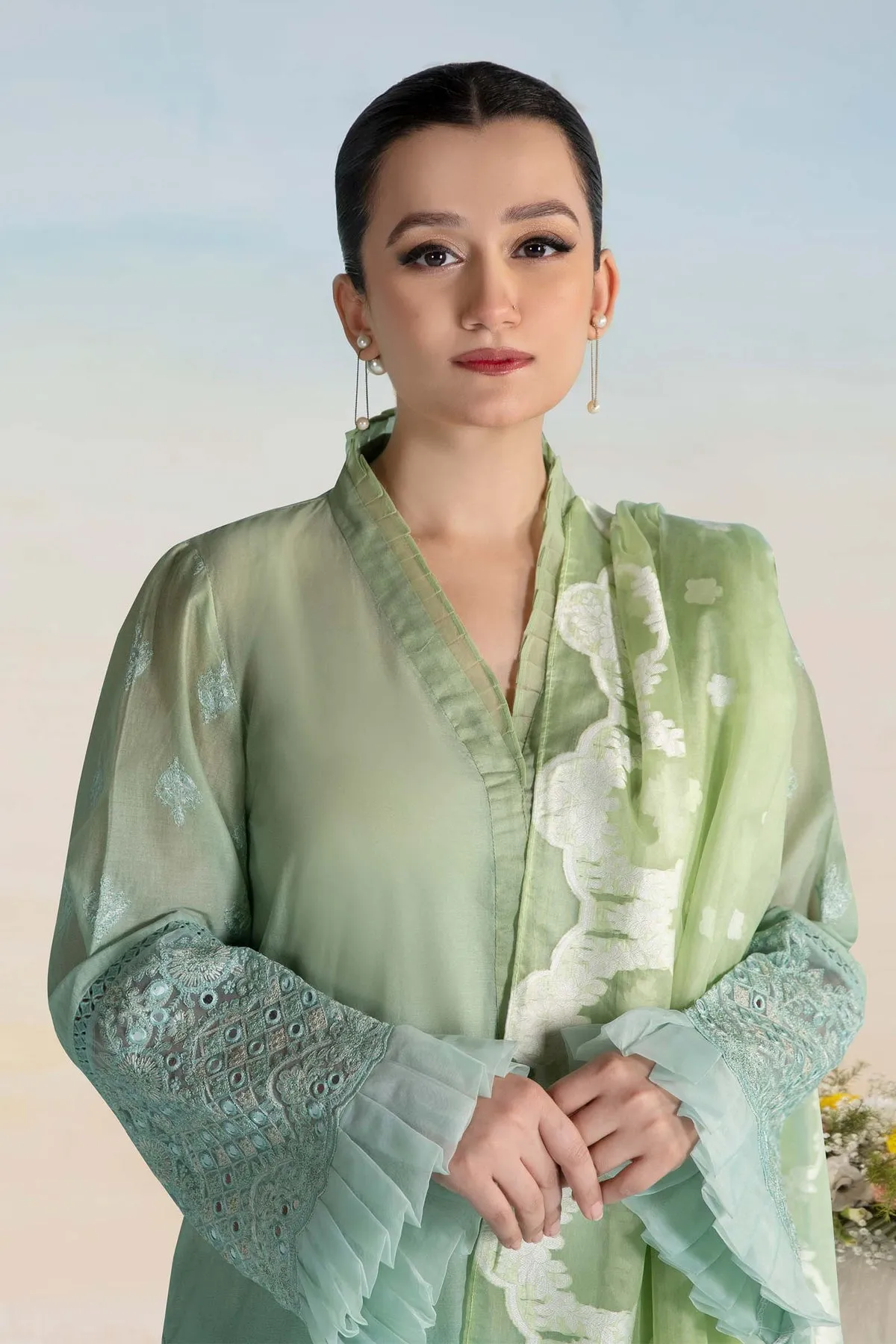 Classic Mint Green Maria B Luxury Formal Pakistani Salwar Suit