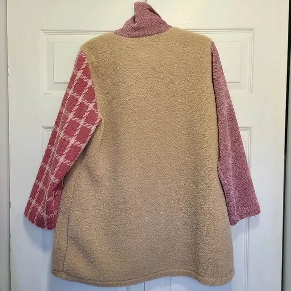 COLDWATER CREEK Patchwork Hearts Soft Artists Wonder Jacket PM