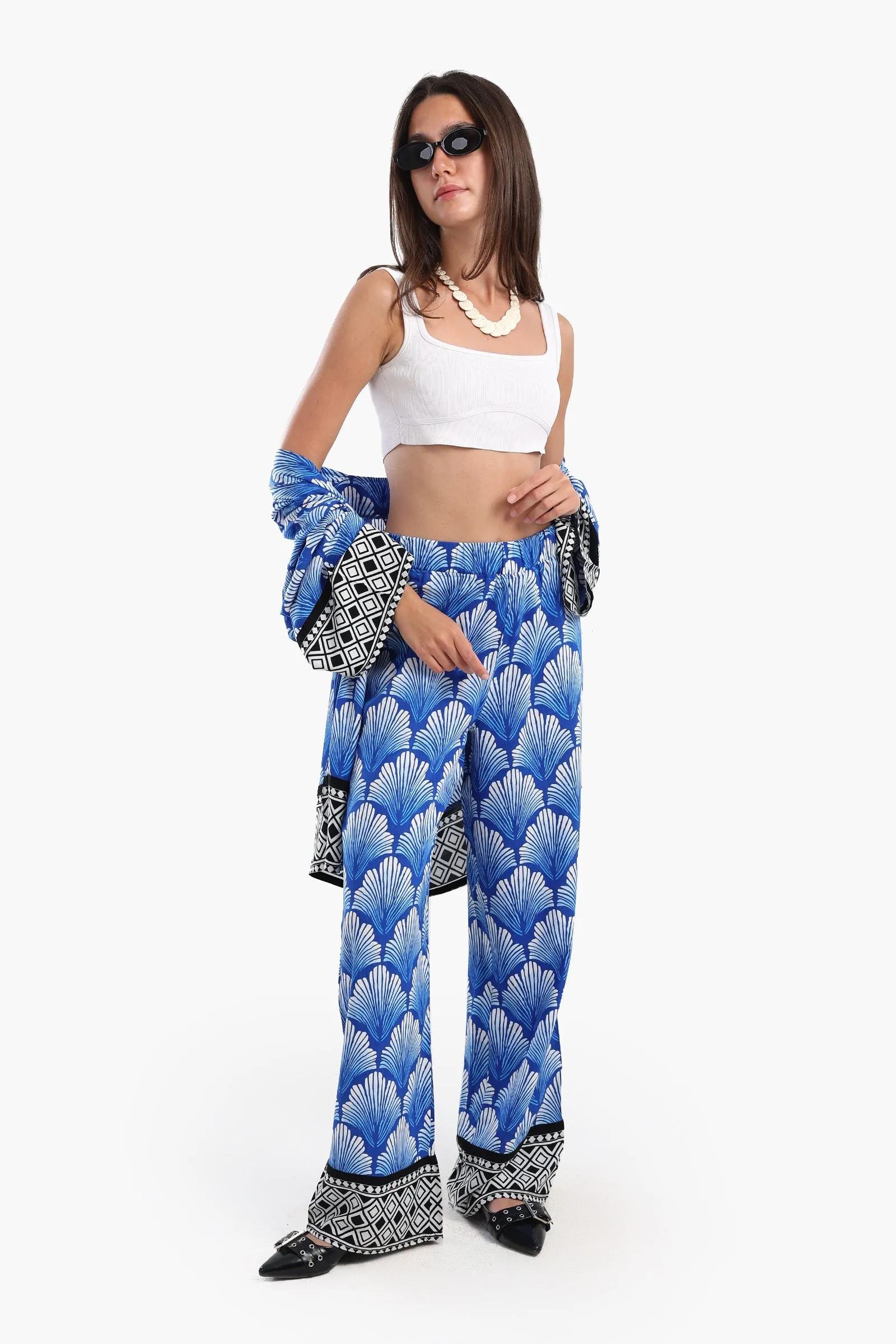 Color Block Wide Leg Pants