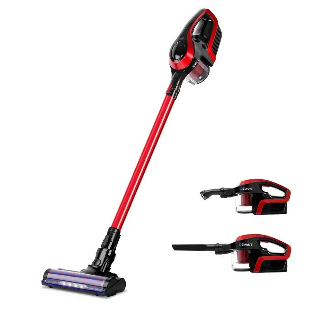 Cordless 150w Handstick Vacuum Cleaner Red and Black
