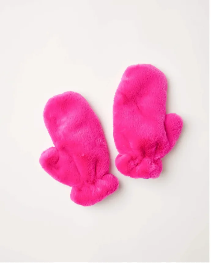 Cozy Cabin Faux Fur Mittens - Ultra Violet
