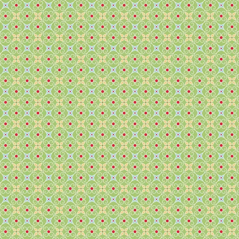 Cozy Christmas Wrapping Paper in Green by Lori Holt for Riley Blake Designs