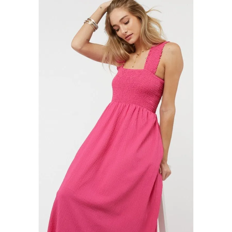 Criss- Cross Criss-Cross Dress in Fuchsia