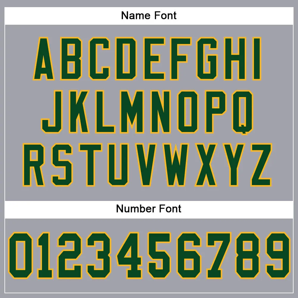 Custom Light Gray Green-Gold Mesh Authentic Football Jersey