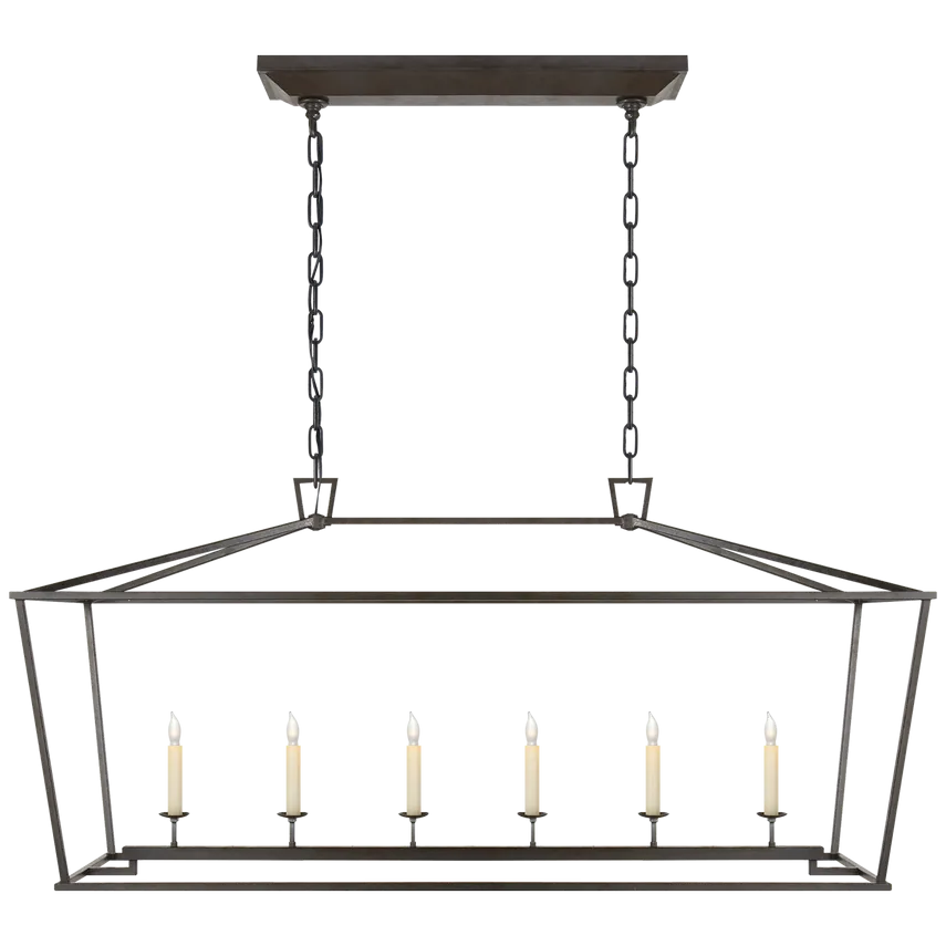 DARLANA LARGE LINEAR LANTERN IN AGED IRON