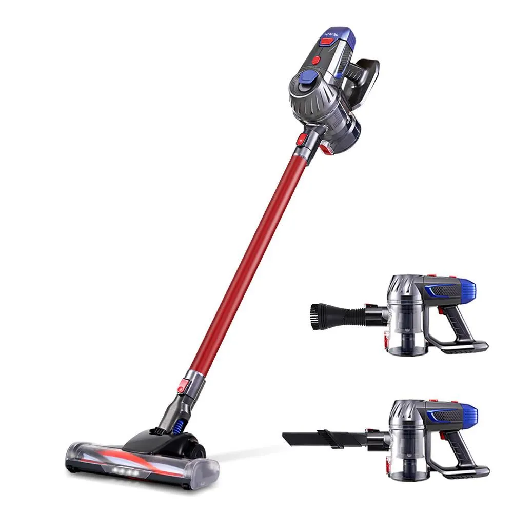 Devanti Handheld Vacuum Cleaner Cordless Stick Handstick Vac Bagless 2-Speed Headlightred