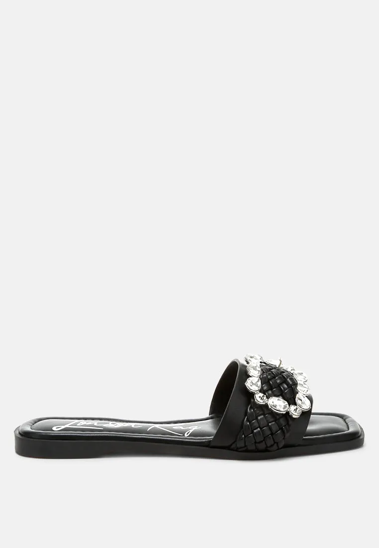 Diamante Flat Sandals By Ruw