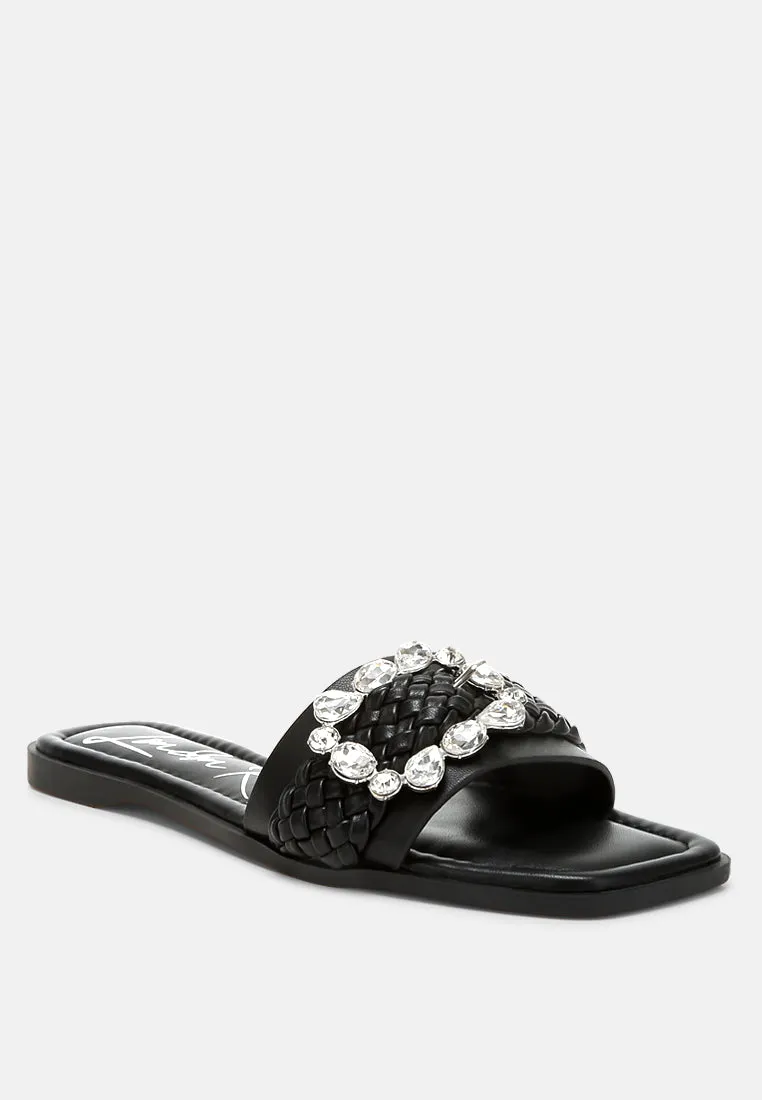 Diamante Flat Sandals By Ruw